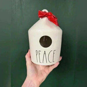 Rae Dunn  peace Christmas birdhouse
